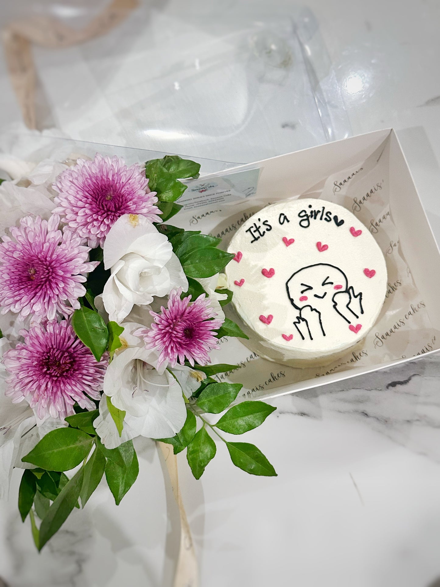 florals with cake
