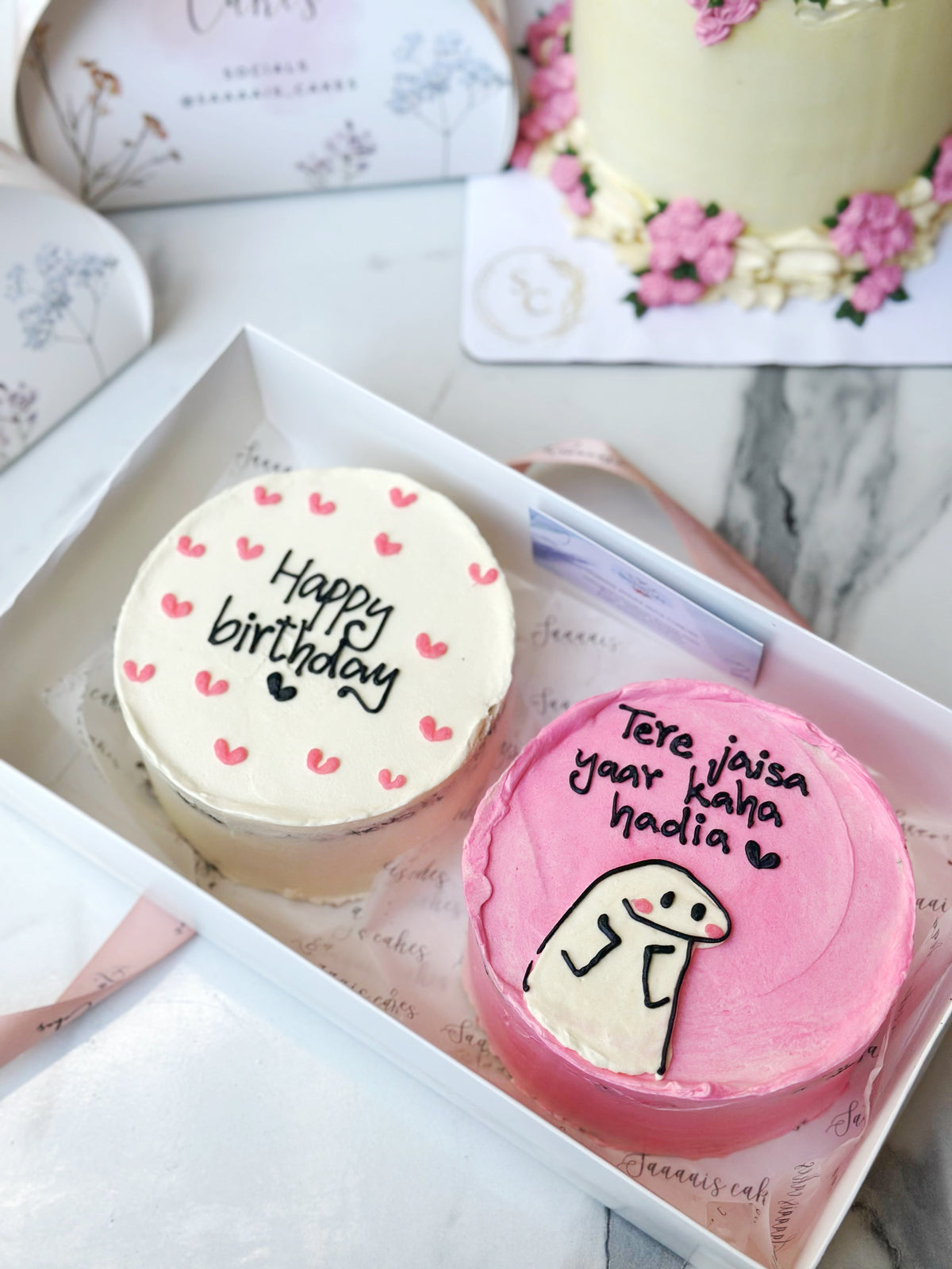 pinky duo cake from Saaaaiscakes Karachi
