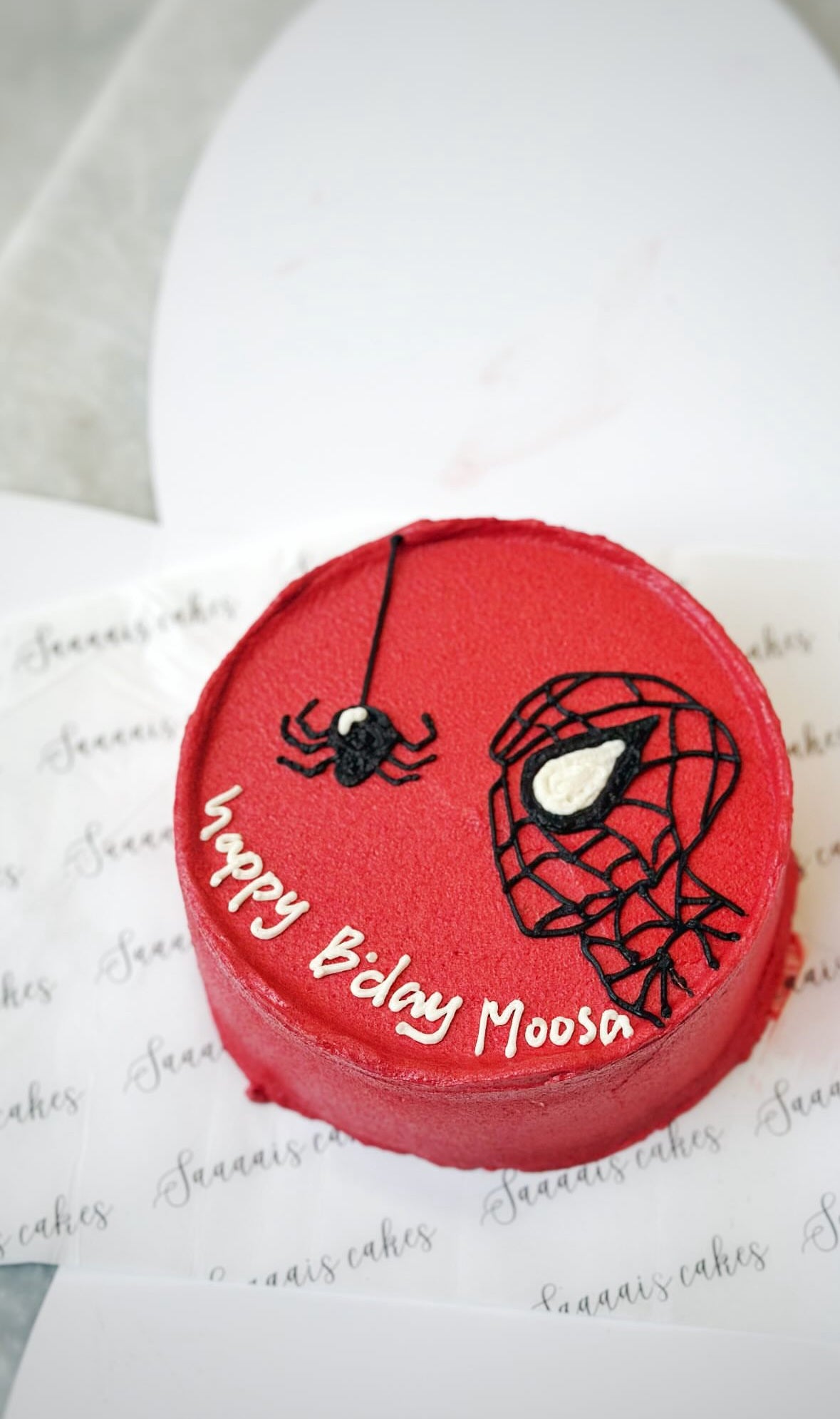 Spidey cake from Saaaaiscakes Karachi