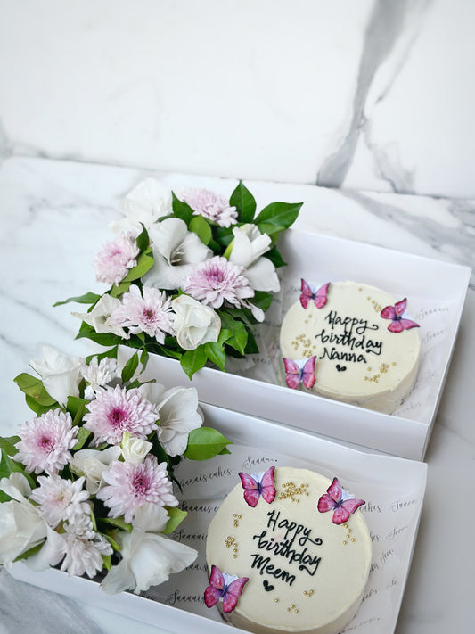 florals with cake
